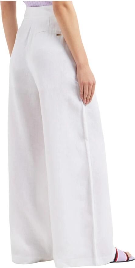 Emporio Armani Witte Linnen Wijde Pijp Broek White Dames - Foto 2