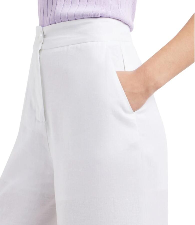 Emporio Armani Witte Linnen Wijde Pijp Broek White Dames