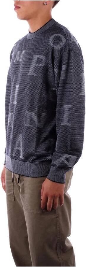 Emporio Armani Monogram Trui Fijn Gebreid Logo Print Gray Heren - Foto 6