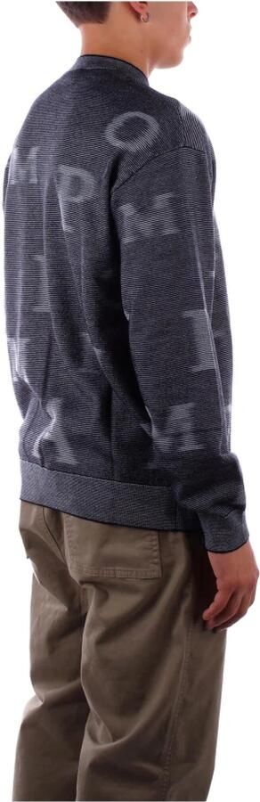 Emporio Armani Monogram Trui Fijn Gebreid Logo Print Gray Heren - Foto 4