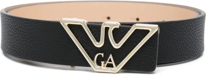 Emporio Armani Zwart Leren Logo-Gesp Riem Black Dames - Foto 3