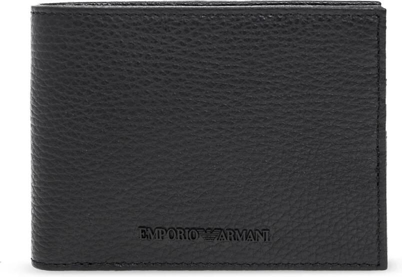 Emporio Armani Minimalistische Portemonnee met Logo en Kaartsleuven Black Heren - Foto 3