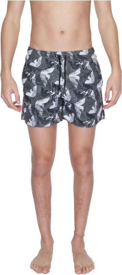 Emporio Armani Bedrukte militaire groene shorts met trekkoord in de taille Green Heren - Foto 5