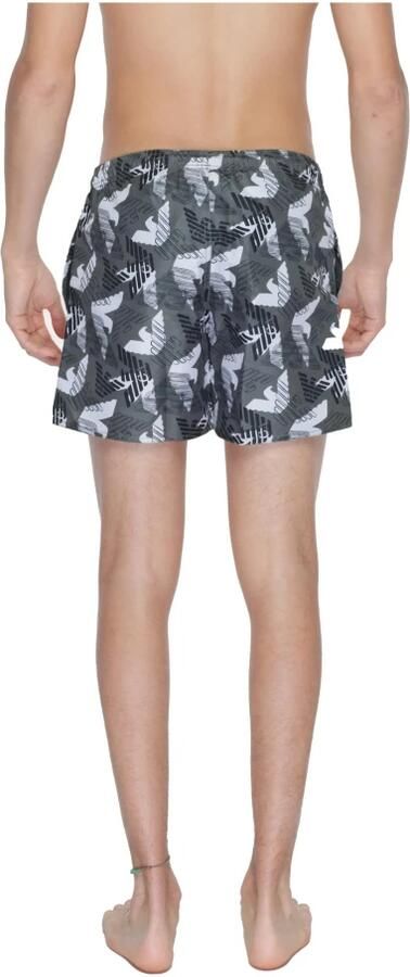 Emporio Armani Bedrukte militaire groene shorts met trekkoord in de taille Green Heren - Foto 4