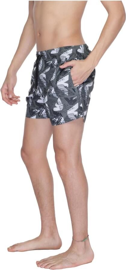 Emporio Armani Bedrukte militaire groene shorts met trekkoord in de taille Green Heren - Foto 3