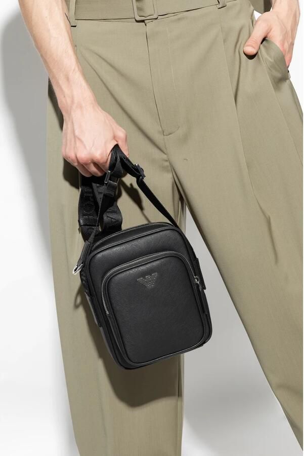 Emporio Armani Stijlvolle Crossbody Tas met Verstelbare Band Black Heren - Foto 6