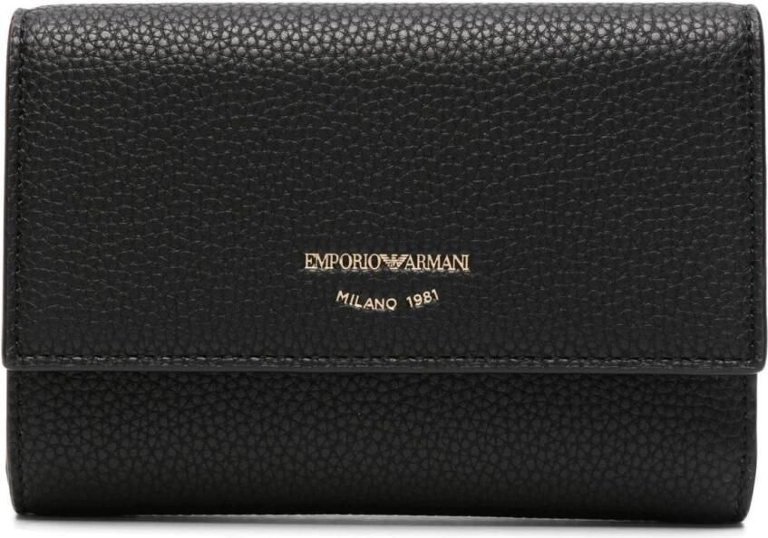 Emporio Armani Zwarte leren portemonnee Y3H326-Yvz7B 80001 Black Unisex