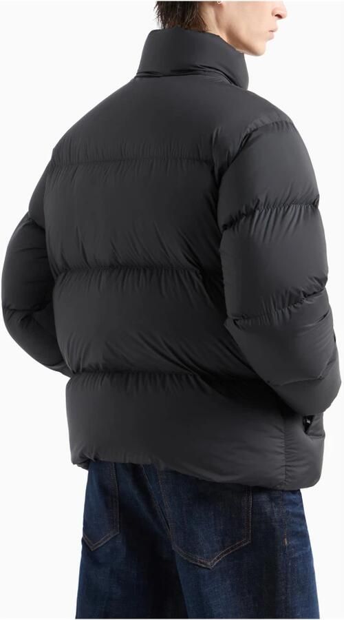 Emporio Armani Zwarte Gewatteerde Veren Pufferjas Black Heren - Foto 5