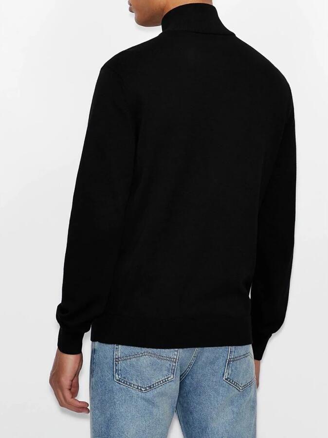 Armani Exchange Zwarte Katoenen Rits Cardigan Herfst Winter Mannen Black Heren - Foto 3