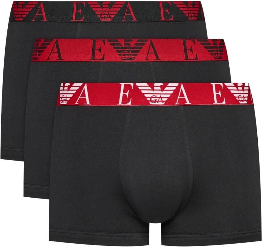 Emporio Armani Boxershort met elastische band met label in een set van 3 stuks