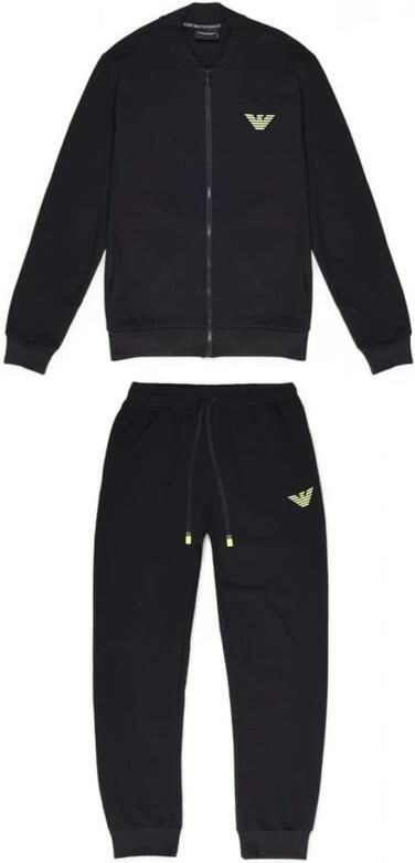 Emporio Armani Zwarte katoenen sweatsuit herfst wintercollectie Black Heren - Foto 5