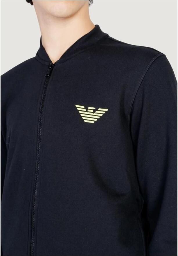 Emporio Armani Zwarte katoenen sweatsuit herfst wintercollectie Black Heren