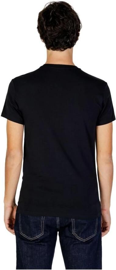 Emporio Armani Zwarte Katoenen T-shirt met Elastaan Black Heren
