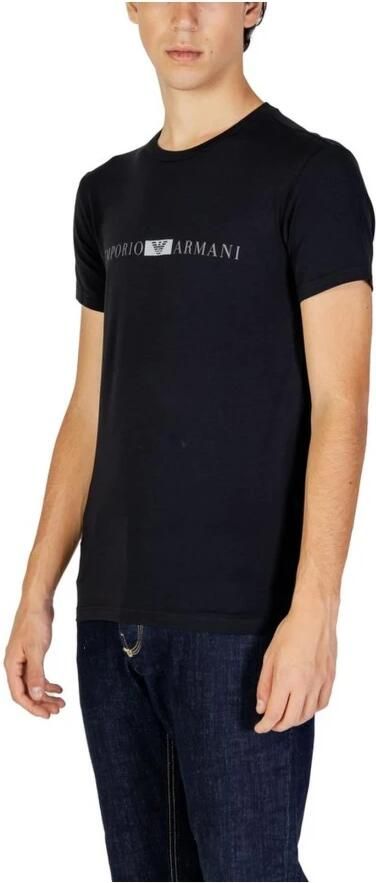 Emporio Armani Zwarte Katoenen T-shirt met Elastaan Black Heren - Foto 2