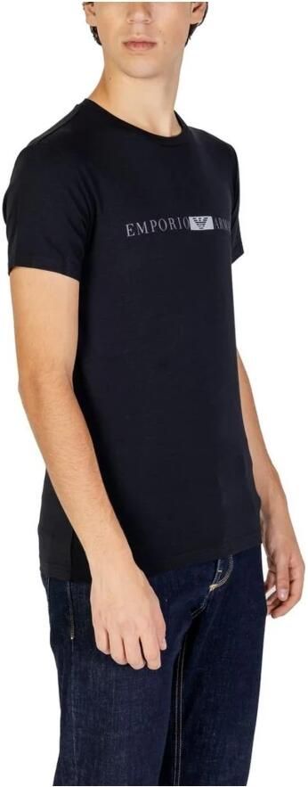 Emporio Armani Zwarte Katoenen T-shirt met Elastaan Black Heren - Foto 3