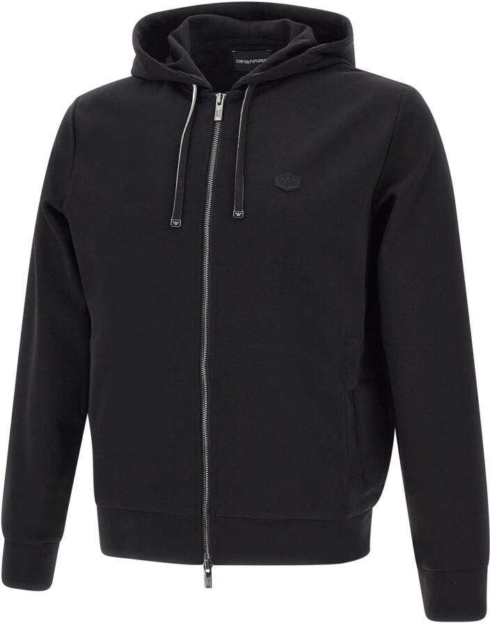 Emporio Armani Blauwe Zip-through Sweatshirt met Logo Appliqué Blue Heren - Foto 2