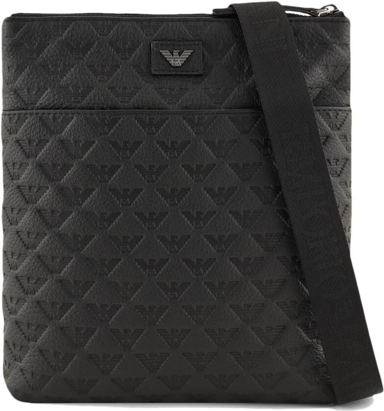 Emporio Armani Logo Crossbody Tas met Verstelbare Band Black Heren - Foto 3