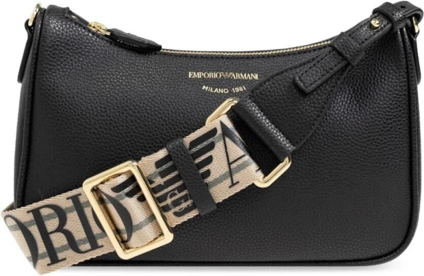Emporio Armani Zwarte Mini Baguette met Verstelbare Band Black Dames