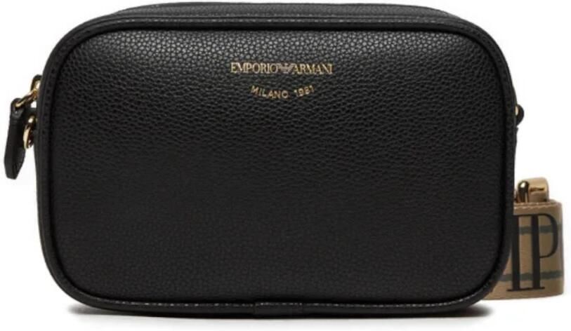 Emporio Armani Zwarte Mini Tas met Verstelbare Band en Logo Lettering Black Dames - Foto 7