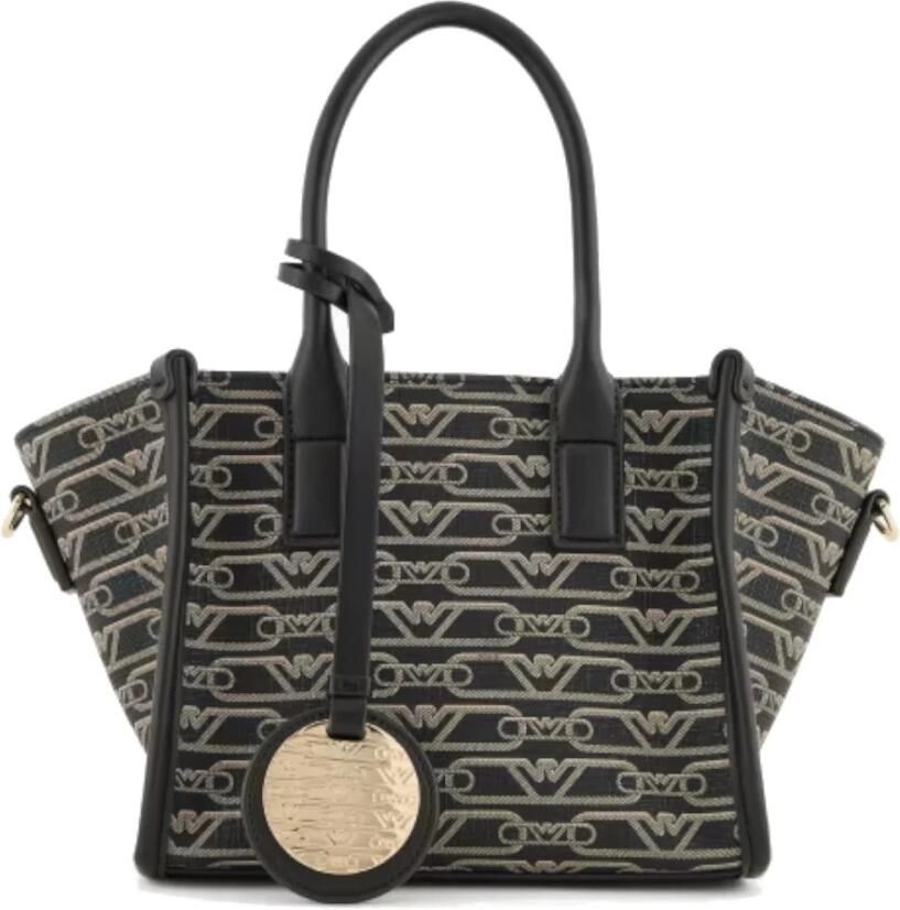 Emporio Armani Zwarte Monogram Logo Winkel Tas met Verstelbare Band Black Dames - Foto 5