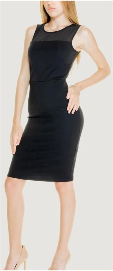 Armani Exchange Zwarte Viscose Blend Jurk Herfst Winter Collectie Black Dames - Foto 3