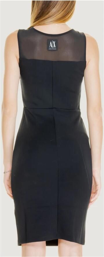 Armani Exchange Zwarte Viscose Blend Jurk Herfst Winter Collectie Black Dames - Foto 4