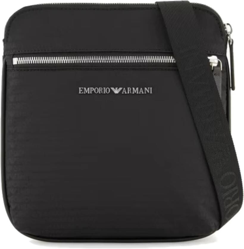 Emporio Armani Logo Crossbody Tas met Verstelbare Band Black Heren