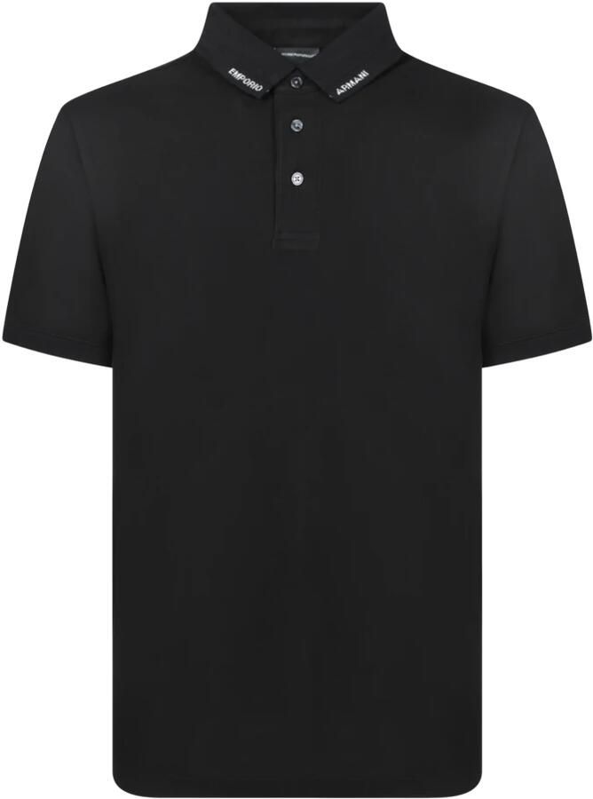 Emporio Armani Zwarte Polo Shirt met Knoopsluiting Black Heren - Foto 2
