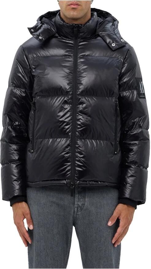 Armani Exchange Zwarte Polyamide Jack met Strak Ontwerp Black Heren - Foto 5