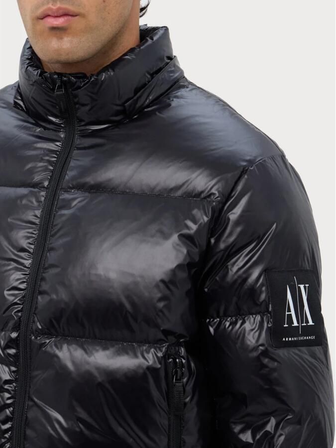 Armani Exchange Zwarte Polyamide Jack met Strak Ontwerp Black Heren