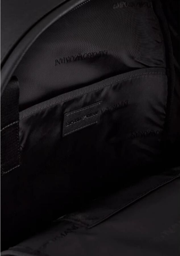 Emporio Armani Zwarte Roundshape Geregenereerd Leren Rugzak Black Heren - Foto 2