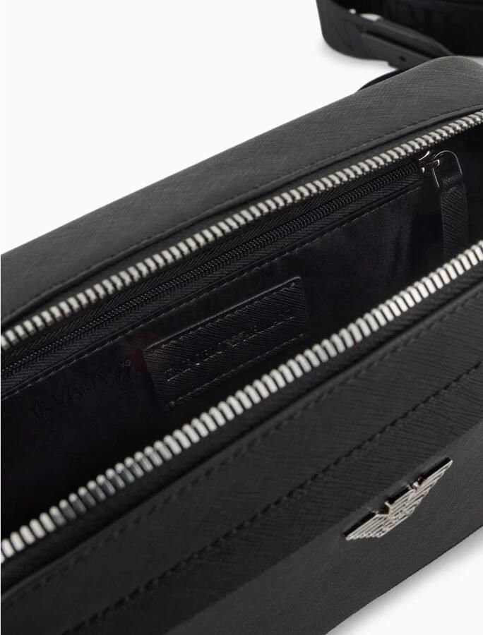 Emporio Armani Zwarte Saffiano Adelaar Clutch Tas Black Heren - Foto 4