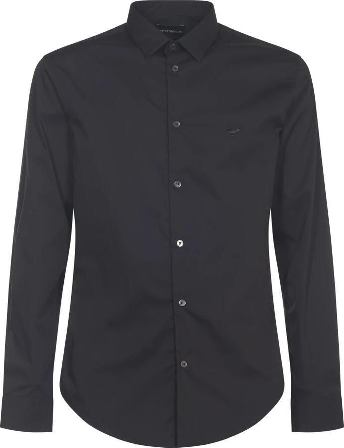 Emporio Armani Heren Witte Stretch Nylon Overhemd 8N1C09-1Ni9Z Black Heren