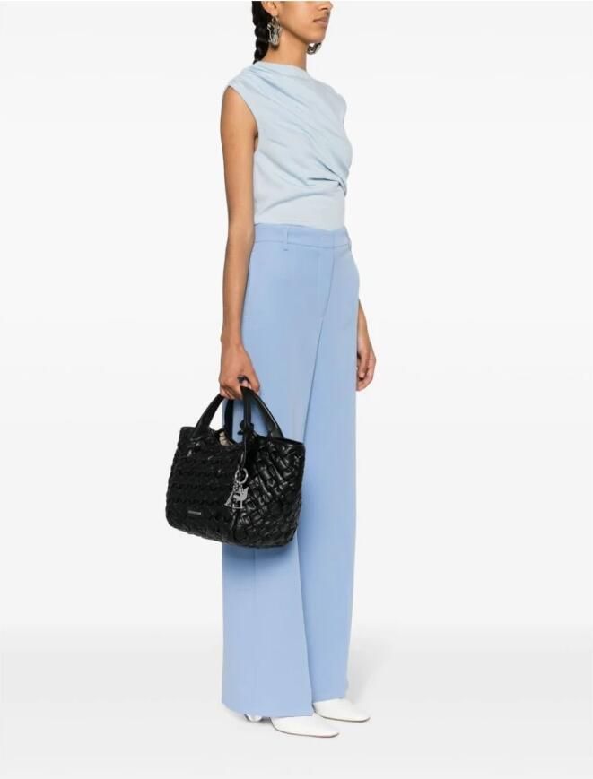 Emporio Armani Zwarte tas met gevlochten ontwerp en logohanger Black Dames - Foto 3
