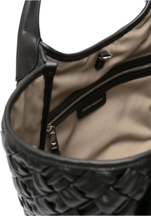Emporio Armani Zwarte tas met gevlochten ontwerp en logohanger Black Dames - Foto 4