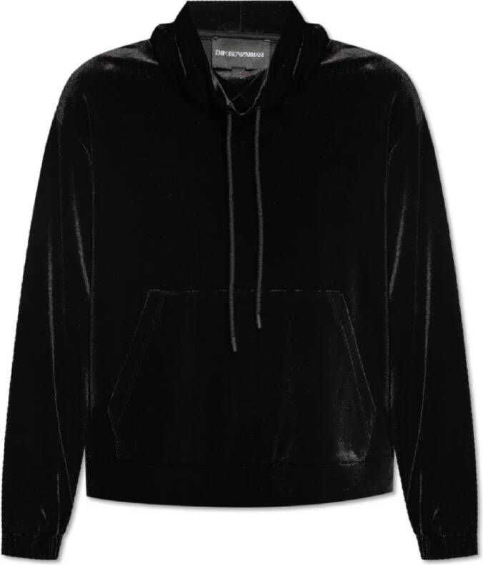 Emporio Armani Fluweel sweatshirt Zwart Dames