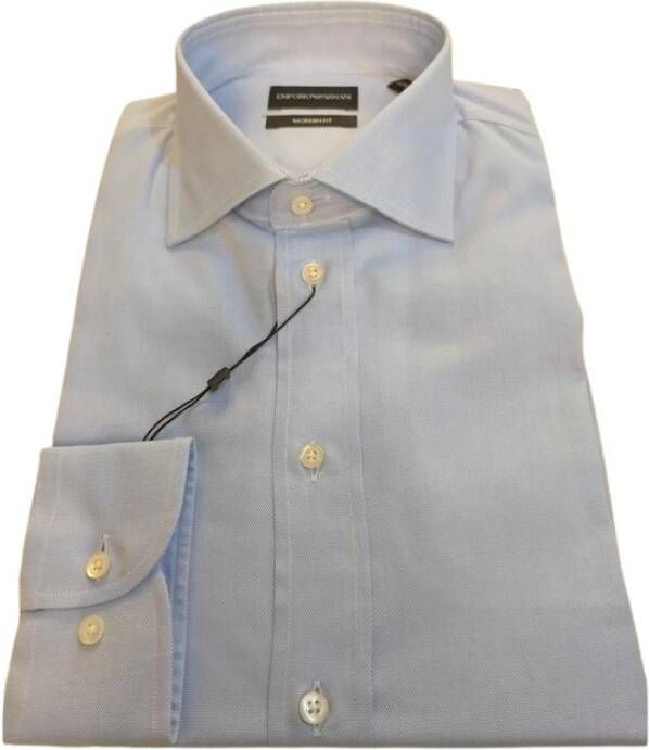 Emporio Armani Formal Shirts Blauw Heren
