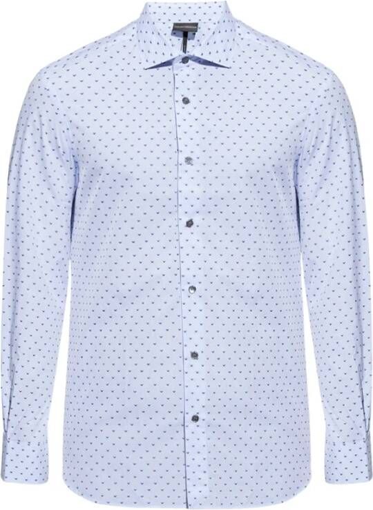 Emporio Armani Formal Shirts Blauw Heren