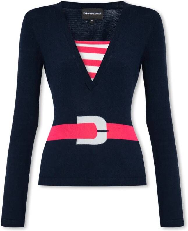 Emporio Armani Gestreepte trui Blauw Dames