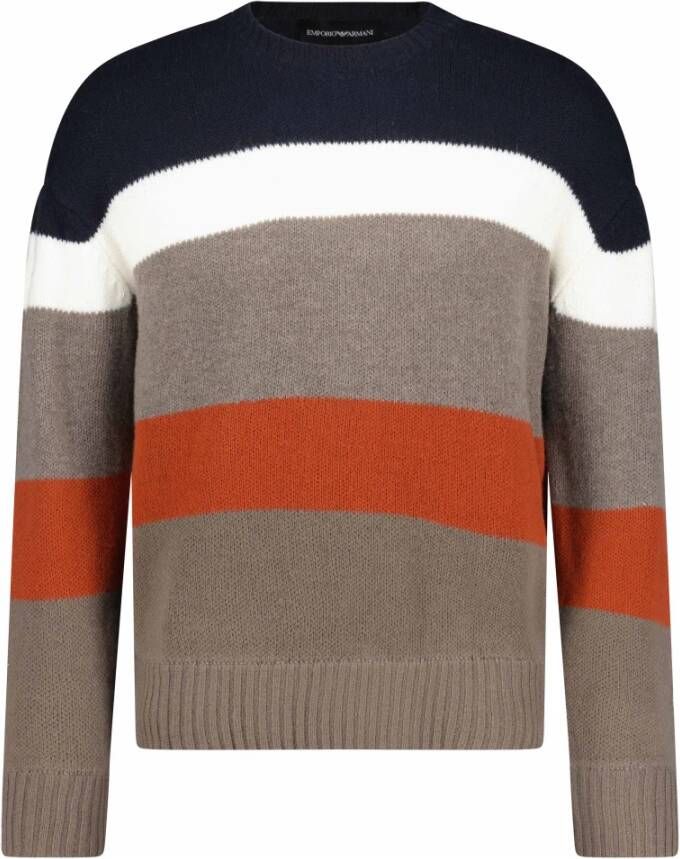 Emporio Armani MultiColour Colorblock Sweaters Regular Fit Meerkleurig Heren