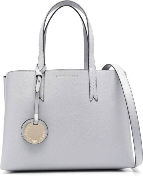 Emporio Armani Getextureerde Tote Bag met Logo Stempel Grijs Dames