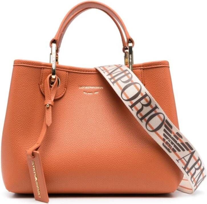 Emporio Armani MyEA Logo-Strap Tote Tas Orange Dames