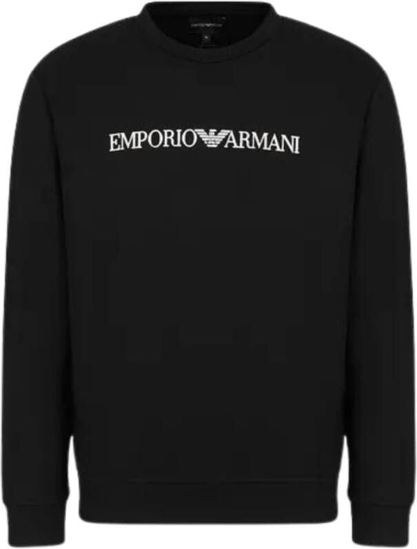 Emporio Armani Heren Sweatshirt met Logo Print Blauw Heren