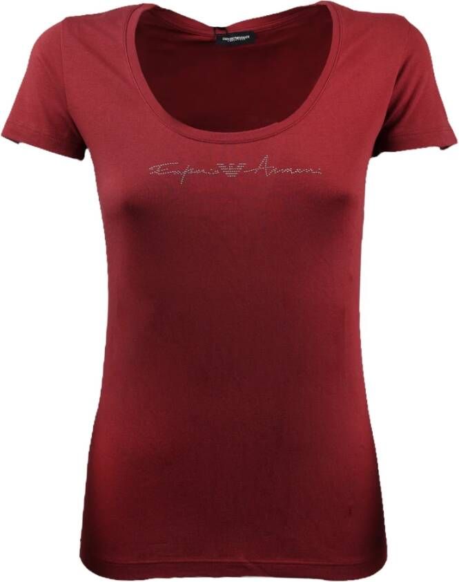 Emporio Armani Heren T-shirt van katoen Rood Dames
