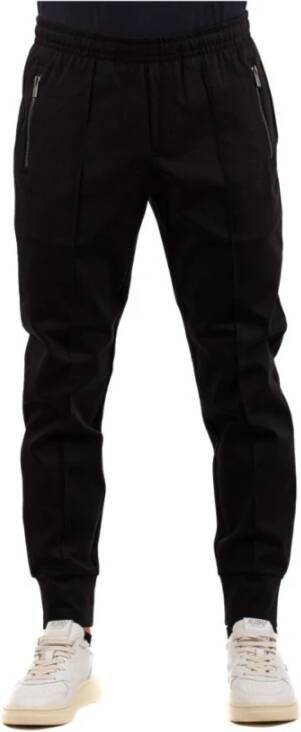 Emporio Armani Sportieve Stijl Zwarte Herenbroek met Verticale Naden Black Heren
