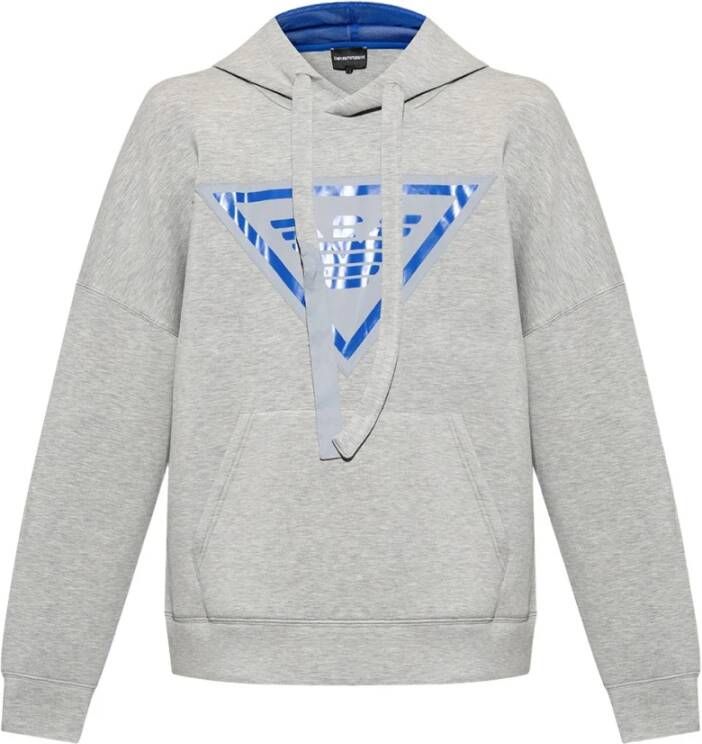 Emporio Armani Hoodie met logo Grijs Heren