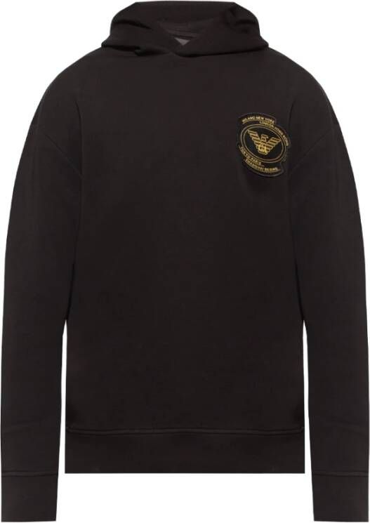 Emporio Armani Hoodie Sweatshirt met Cotone 100% samenstelling Black Heren