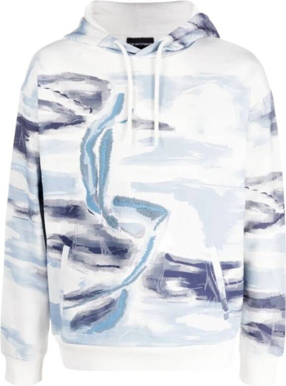 Emporio Armani Versierde hoodie Blauw Heren