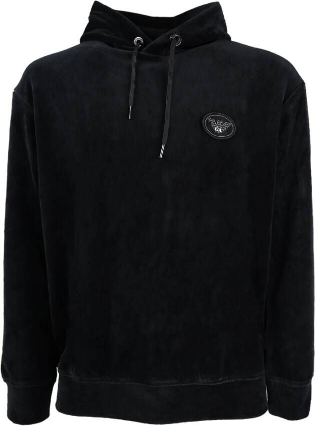 Emporio Armani Hoodie Sweatshirt met Cappuccio Art Black Heren