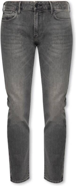 Emporio Armani Zwarte J06 Low-Rise Slim-Fit Jeans Black Heren